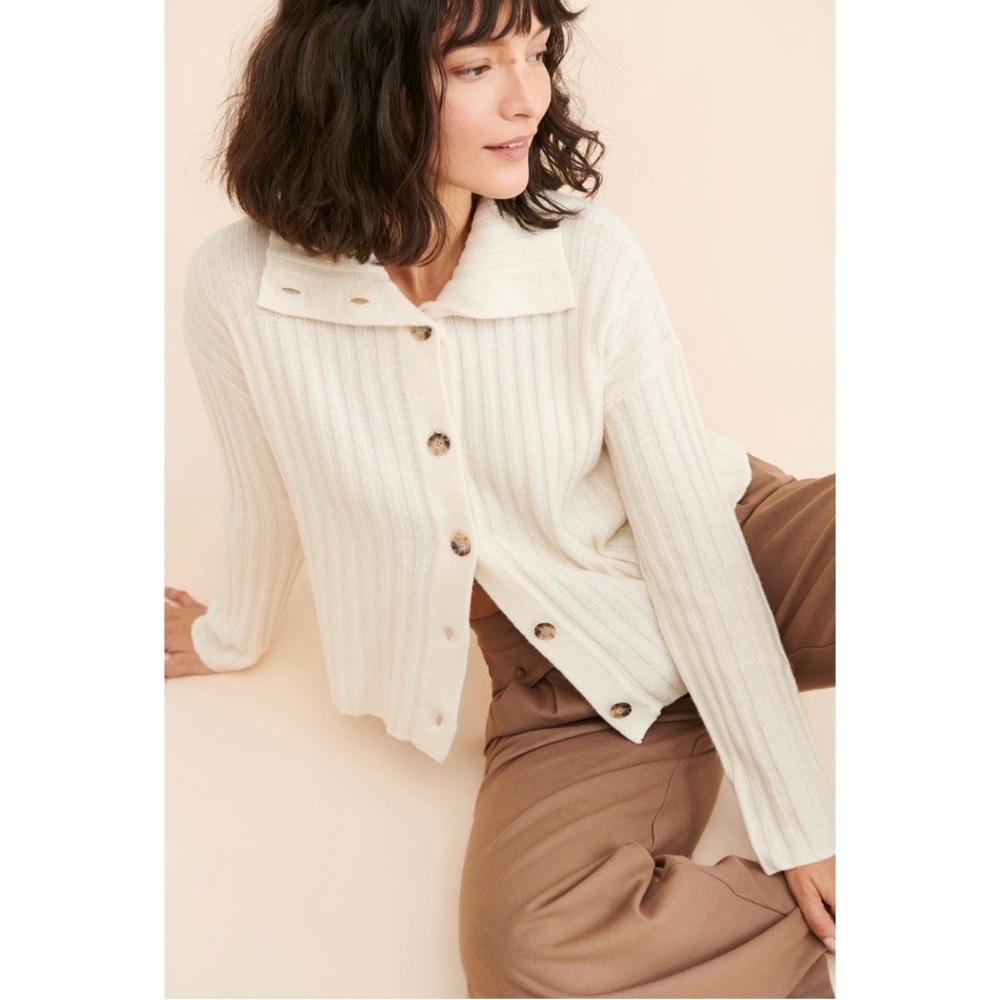 MADEWELL Niles Wide Rib Wool Collar Cardigan Size XS